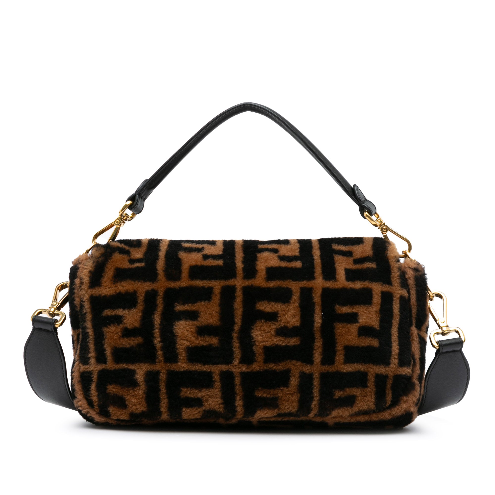 Small Zucca Shearling Baguette Satchel_2