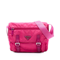 Tessuto Zip Double Buckle Messenger Bag