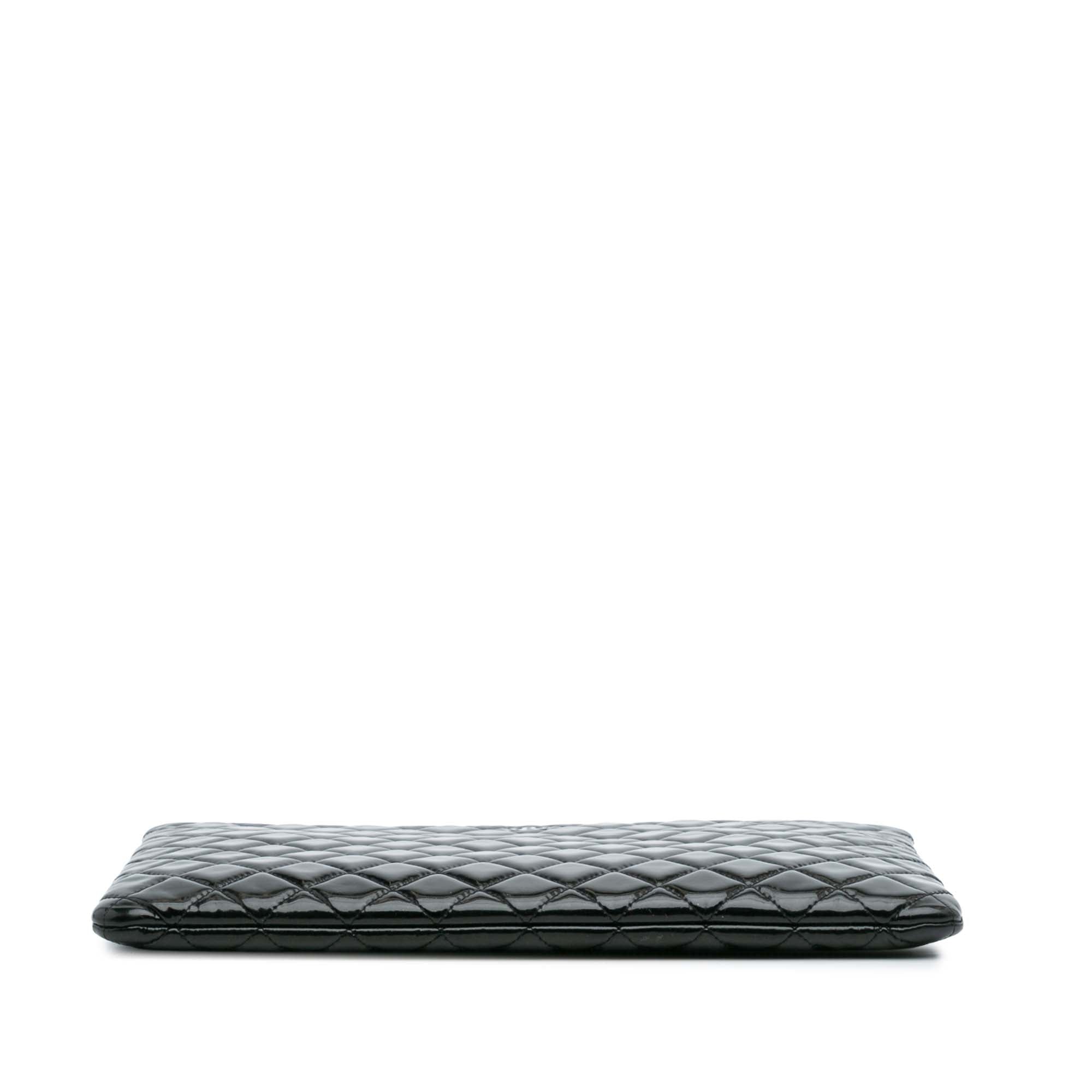 Large Quilted Patent O Case Clutch