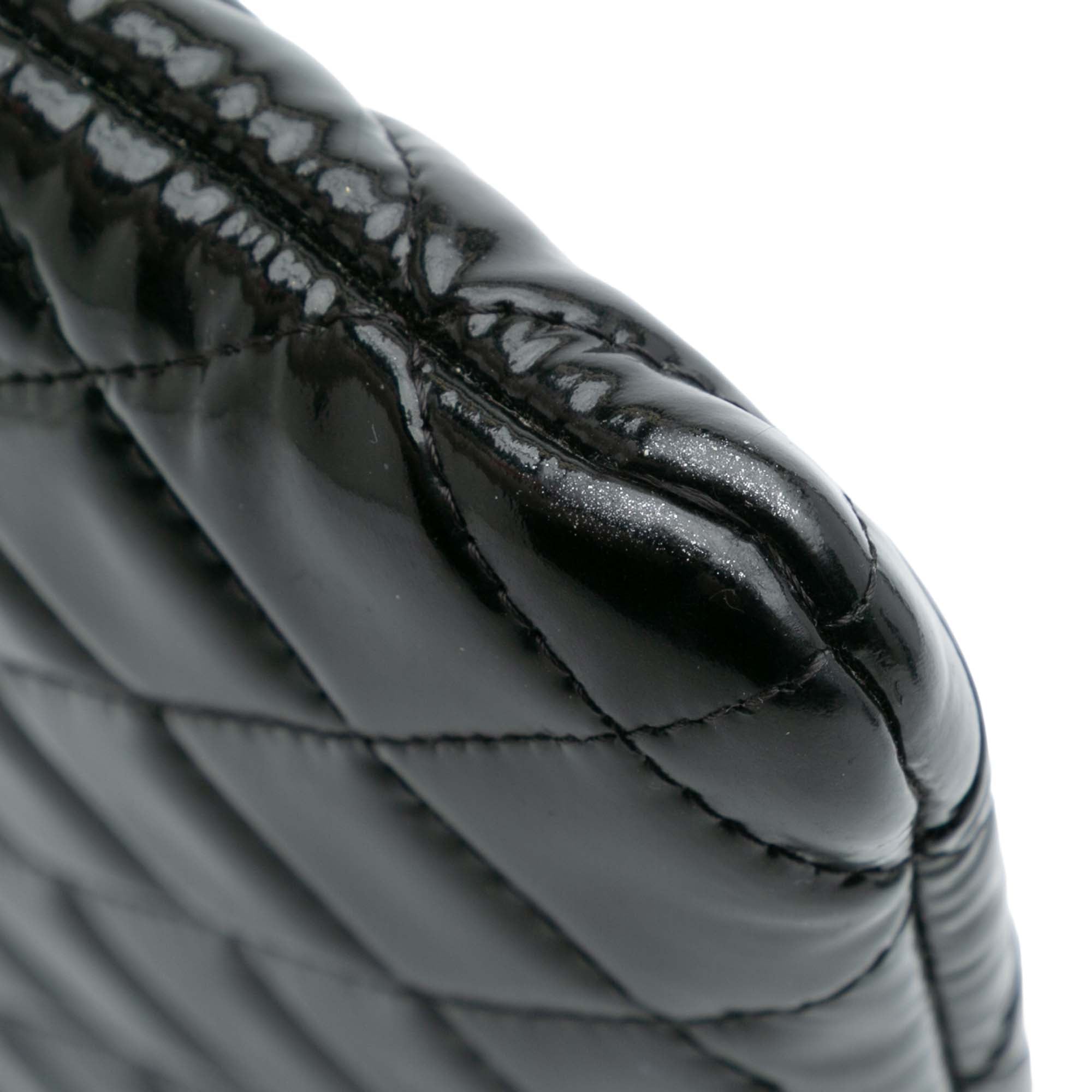 Large Quilted Patent O Case Clutch