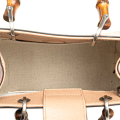 Mini Calfskin Blooms Bamboo Shopper Satchel