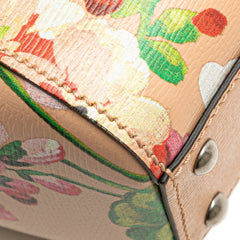 Mini Calfskin Blooms Bamboo Shopper Satchel