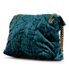 Small Crushed Velvet Monogram Loulou Puffer Shoulder Bag