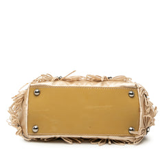 Floral Embellished Satin Satchel