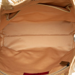 Floral Embellished Satin Satchel