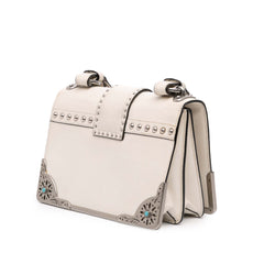 City Calf Studded Folk Cahier Crossbody