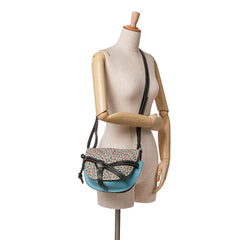 Small Raffia and Calfskin Gate Crossbody