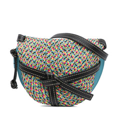 Small Raffia and Calfskin Gate Crossbody