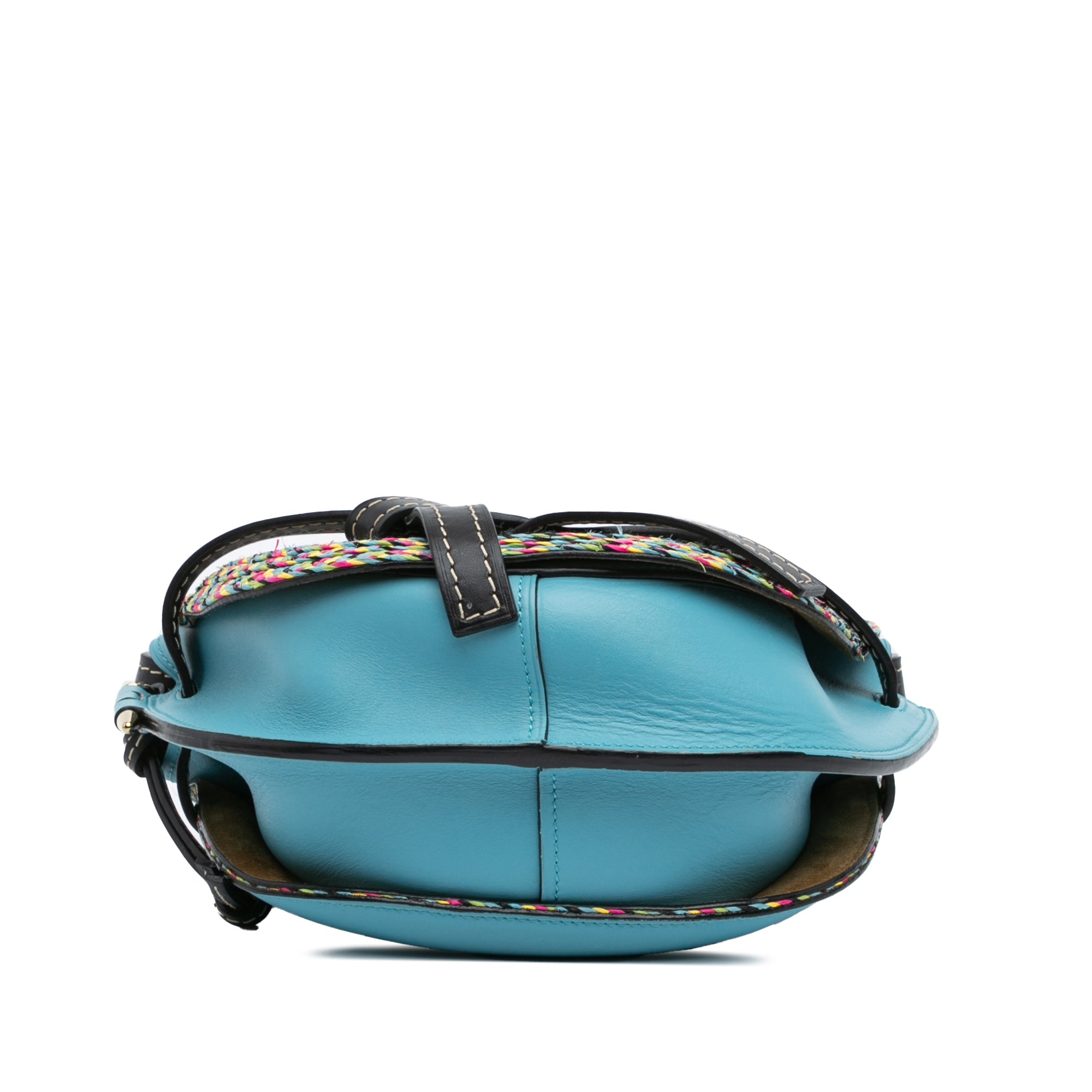 Small Raffia and Calfskin Gate Crossbody