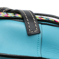 Small Raffia and Calfskin Gate Crossbody