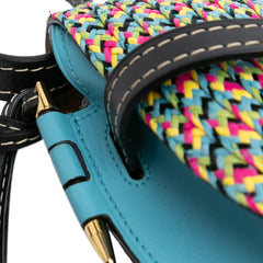Small Raffia and Calfskin Gate Crossbody