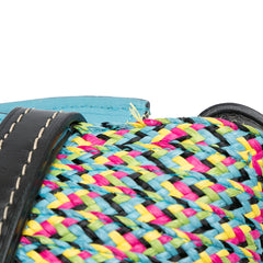Small Raffia and Calfskin Gate Crossbody