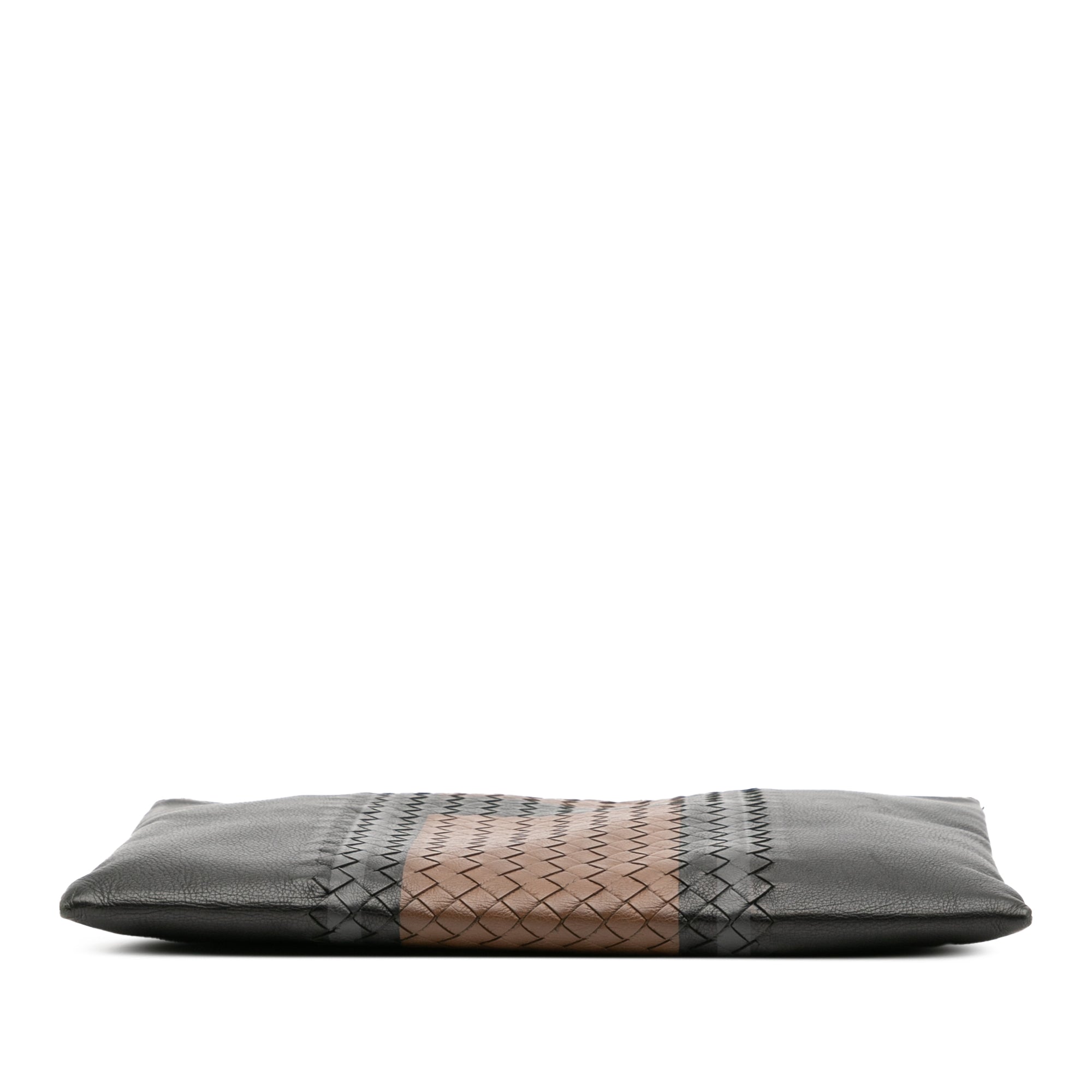 Intrecciato Trimmed Leather Clutch