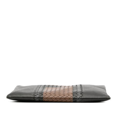 Intrecciato Trimmed Leather Clutch