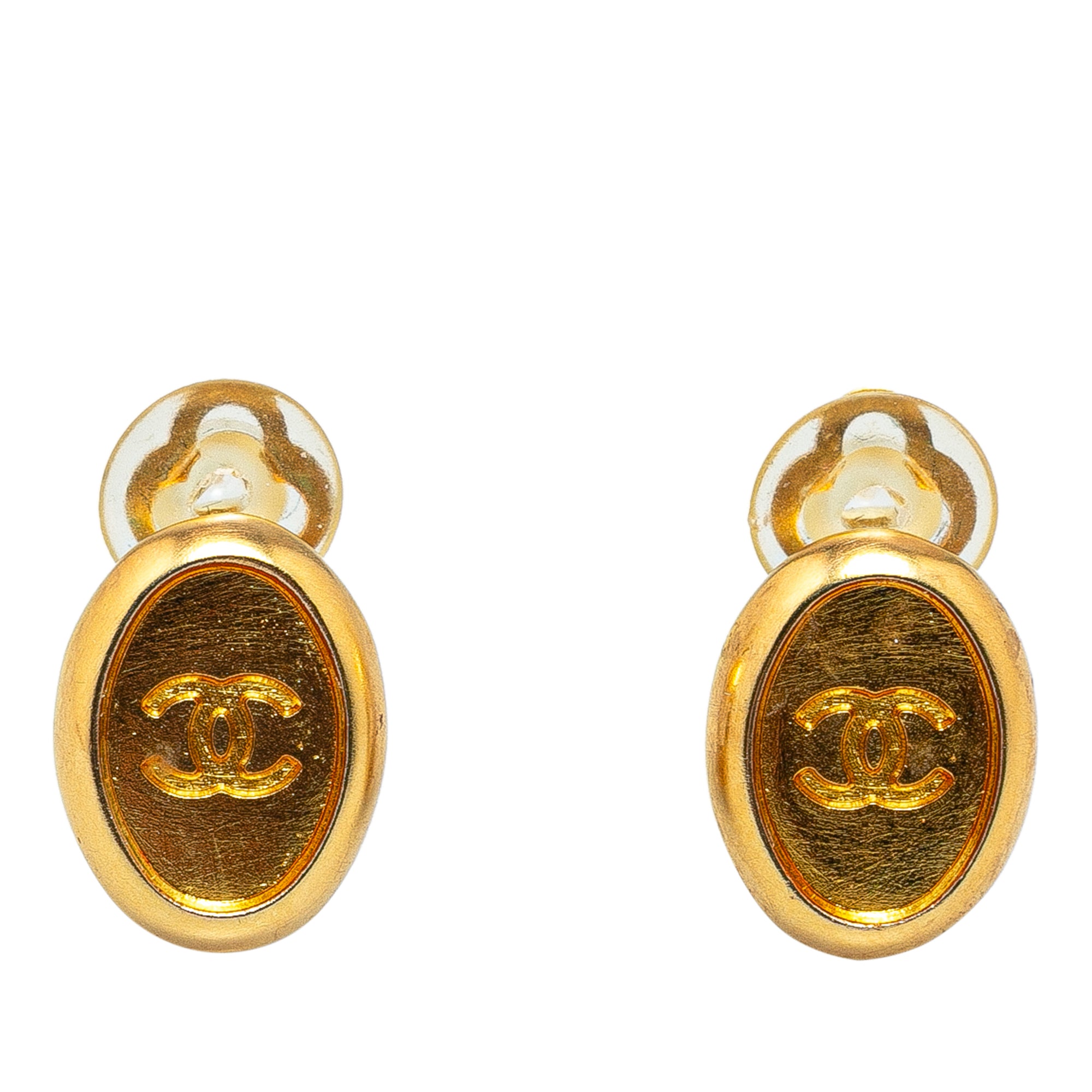 Gold Plated CC Clip On Earrings