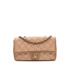 Medium Bicolor Calfskin Graphic Flap