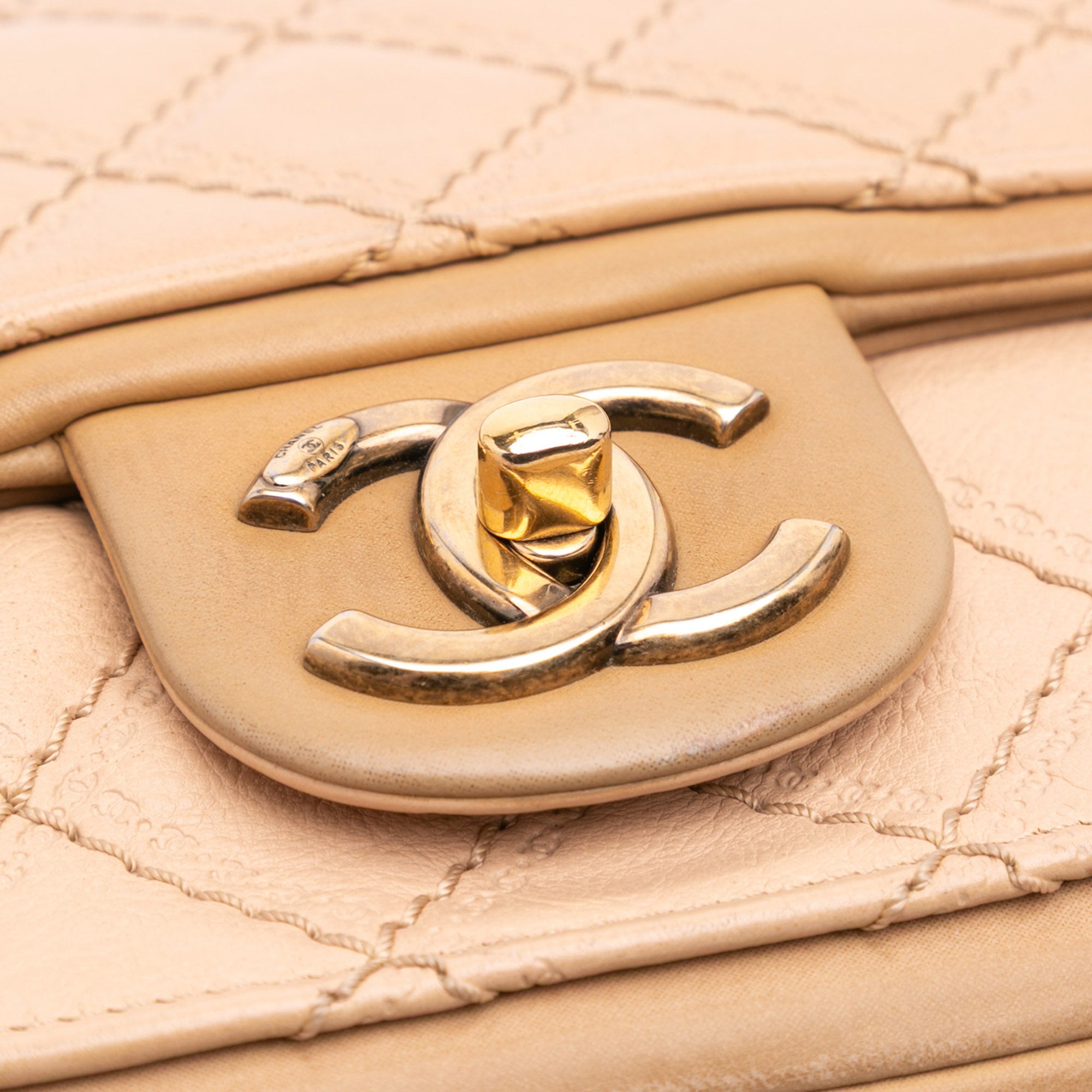 Medium Bicolor Calfskin Graphic Flap