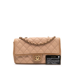 Medium Bicolor Calfskin Graphic Flap