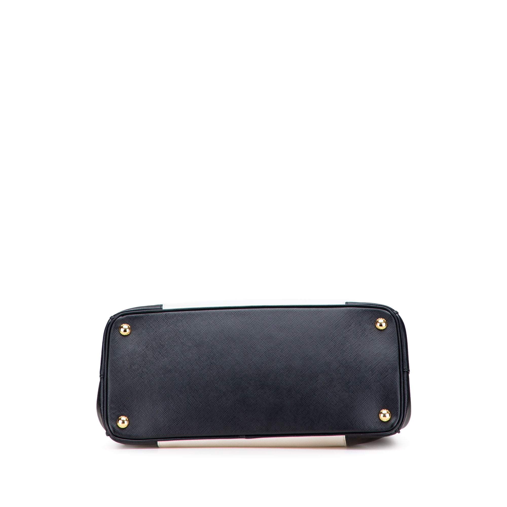 Medium Bicolor Saffiano Lux Galleria Double Zip Satchel