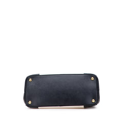 Medium Bicolor Saffiano Lux Galleria Double Zip Satchel