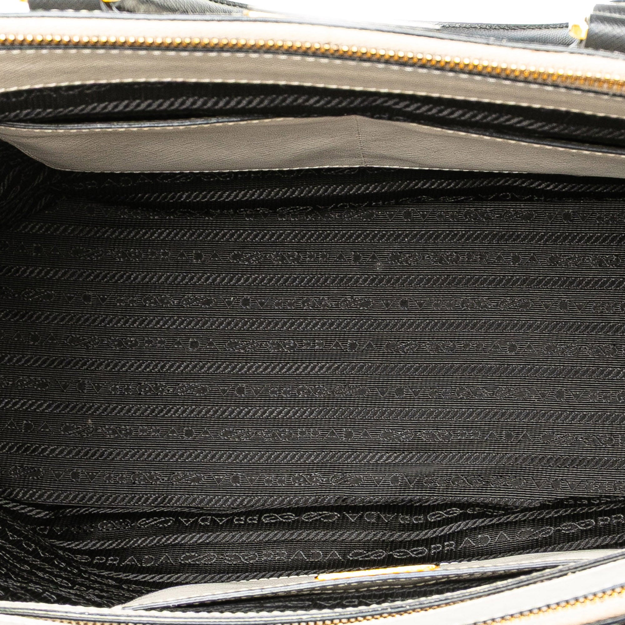 Medium Bicolor Saffiano Lux Galleria Double Zip Satchel