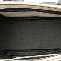 Medium Bicolor Saffiano Lux Galleria Double Zip Satchel