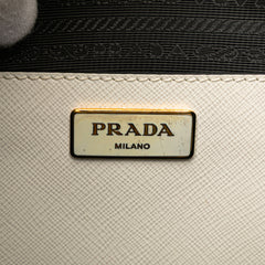 Medium Bicolor Saffiano Lux Galleria Double Zip Satchel