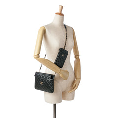 Quilted Lambskin Bag in a Bag Clutch Set Crossbody