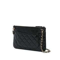 Quilted Lambskin Bag in a Bag Clutch Set Crossbody