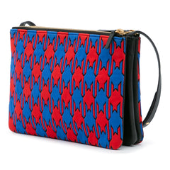 Large Houndstooth Cotton Trio Crossbody