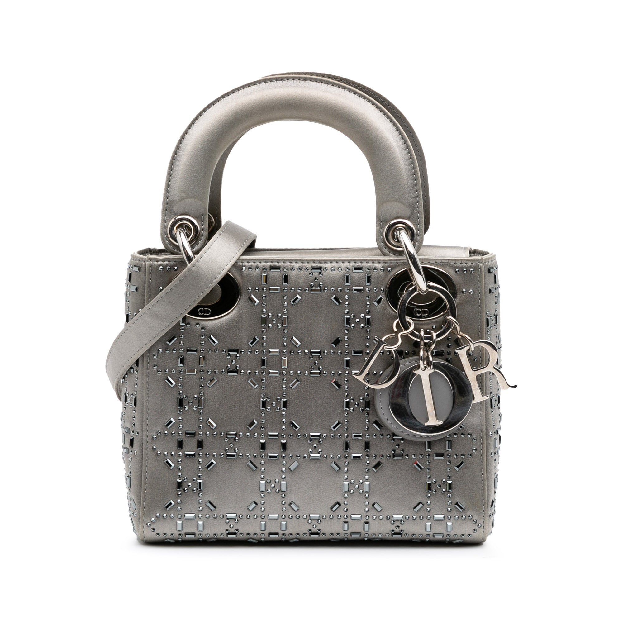 Mini Satin Cannage Strass Crystal Embellished Lady Dior