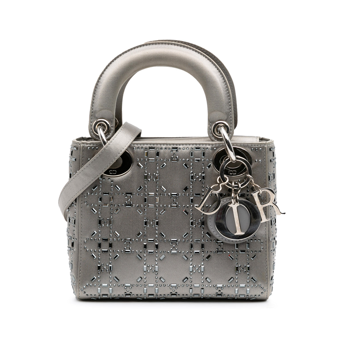 Mini Satin Cannage Strass Crystal Embellished Lady Dior