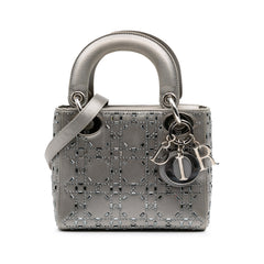 Mini Satin Cannage Strass Crystal Embellished Lady Dior