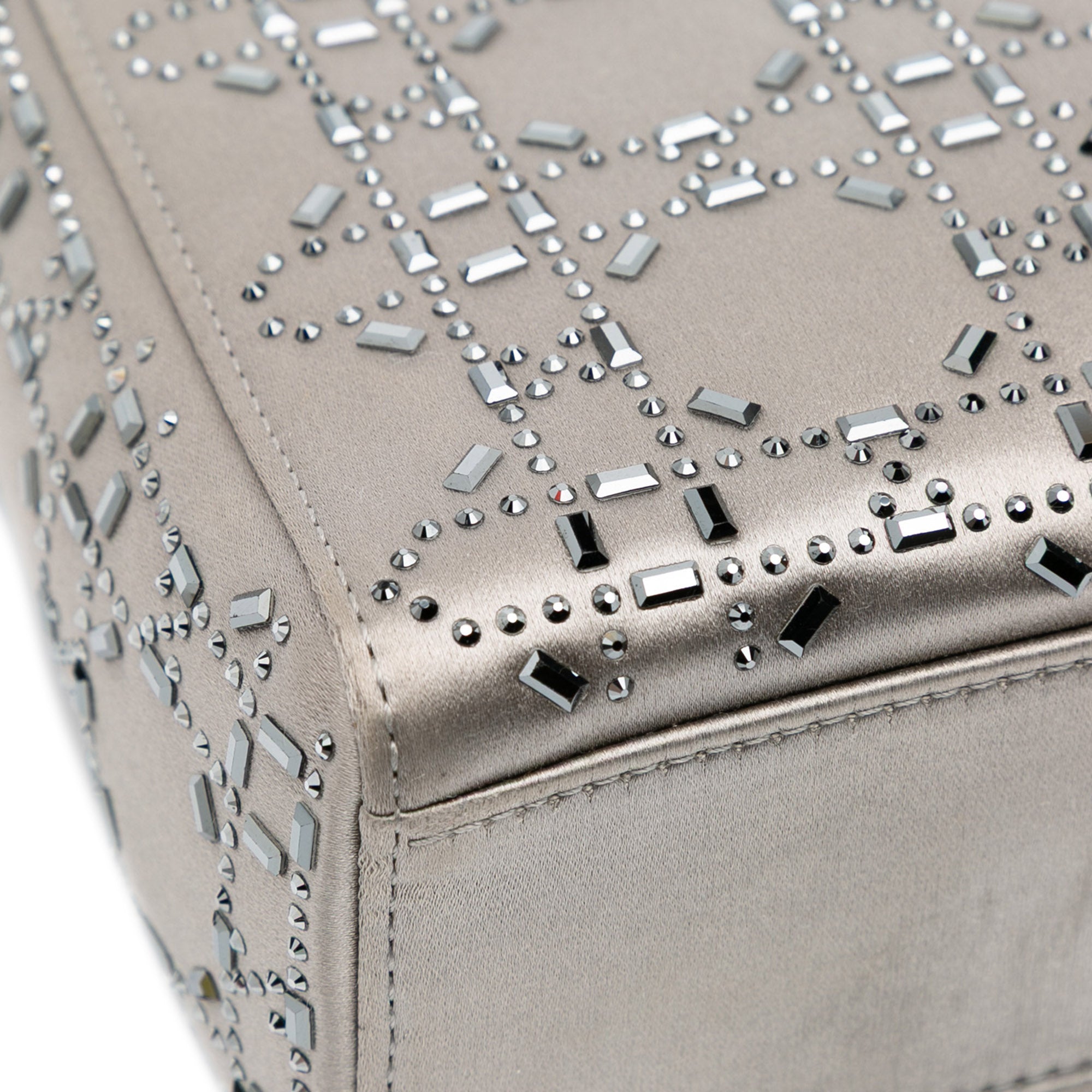 Mini Satin Cannage Strass Crystal Embellished Lady Dior