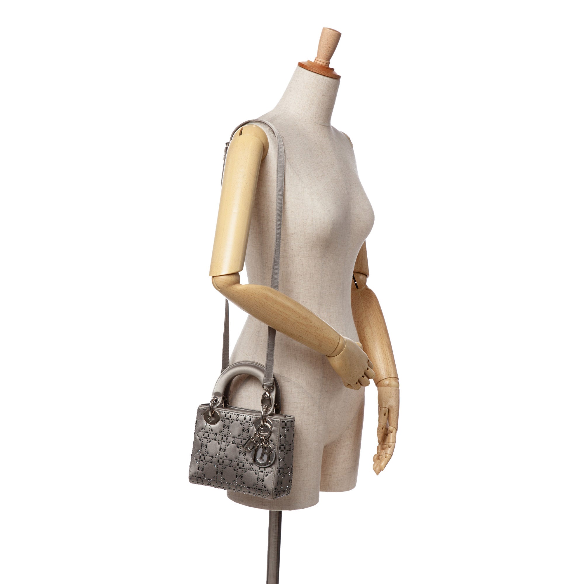 Mini Satin Cannage Strass Crystal Embellished Lady Dior