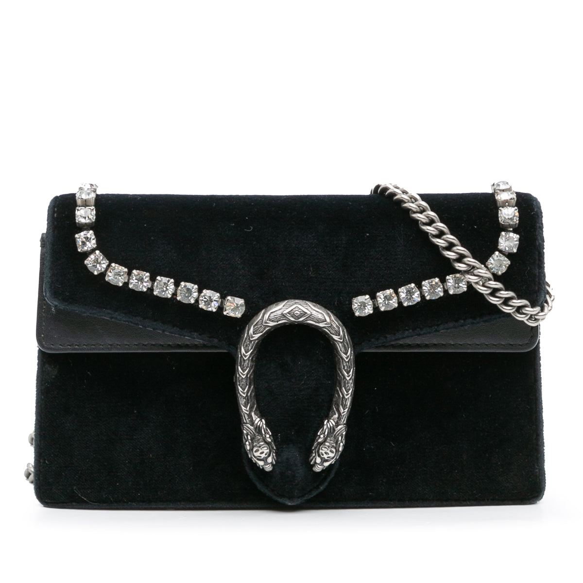Mini Crystal Embellished Velvet Dionysus Crossbody