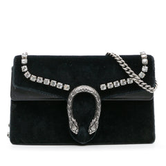 Mini Crystal Embellished Velvet Dionysus Crossbody