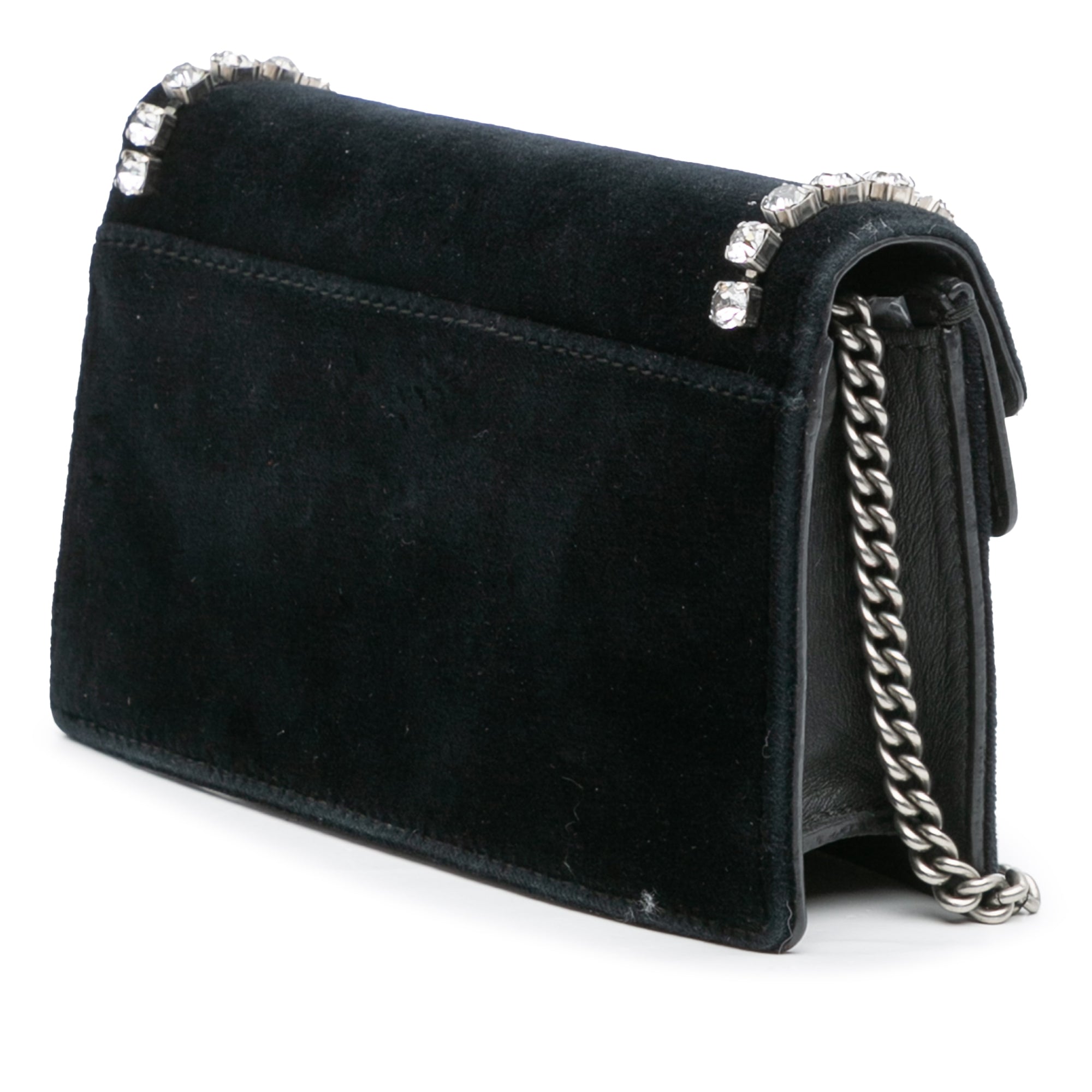 Mini Crystal Embellished Velvet Dionysus Crossbody