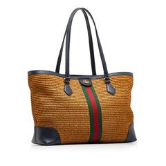 Medium Raffia Ophidia Tote Bag_1