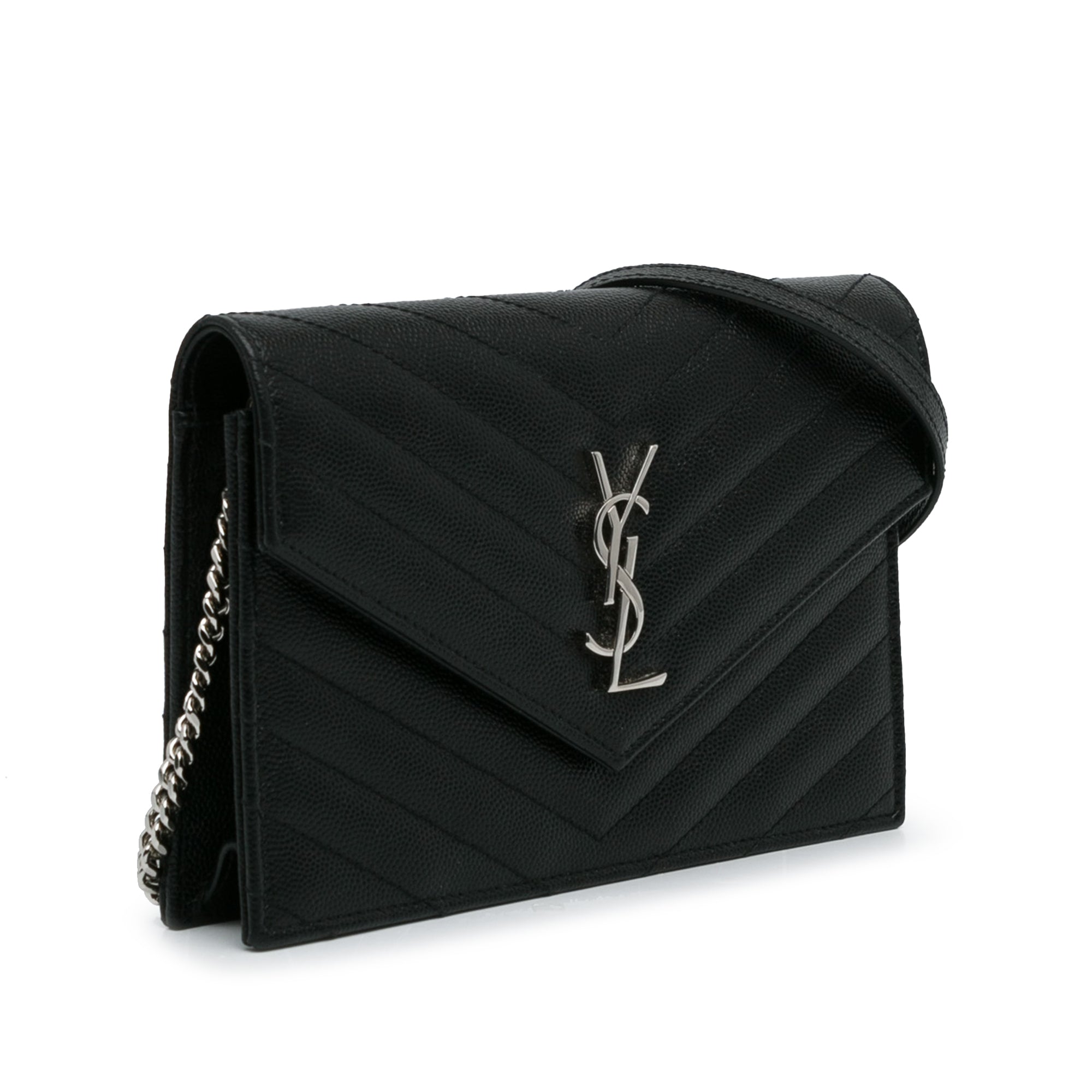 Grained Calfskin Chevron Monogram Wallet on Chain_1