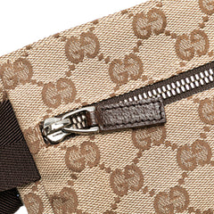 GG Canvas Double Pocket Belt Bag