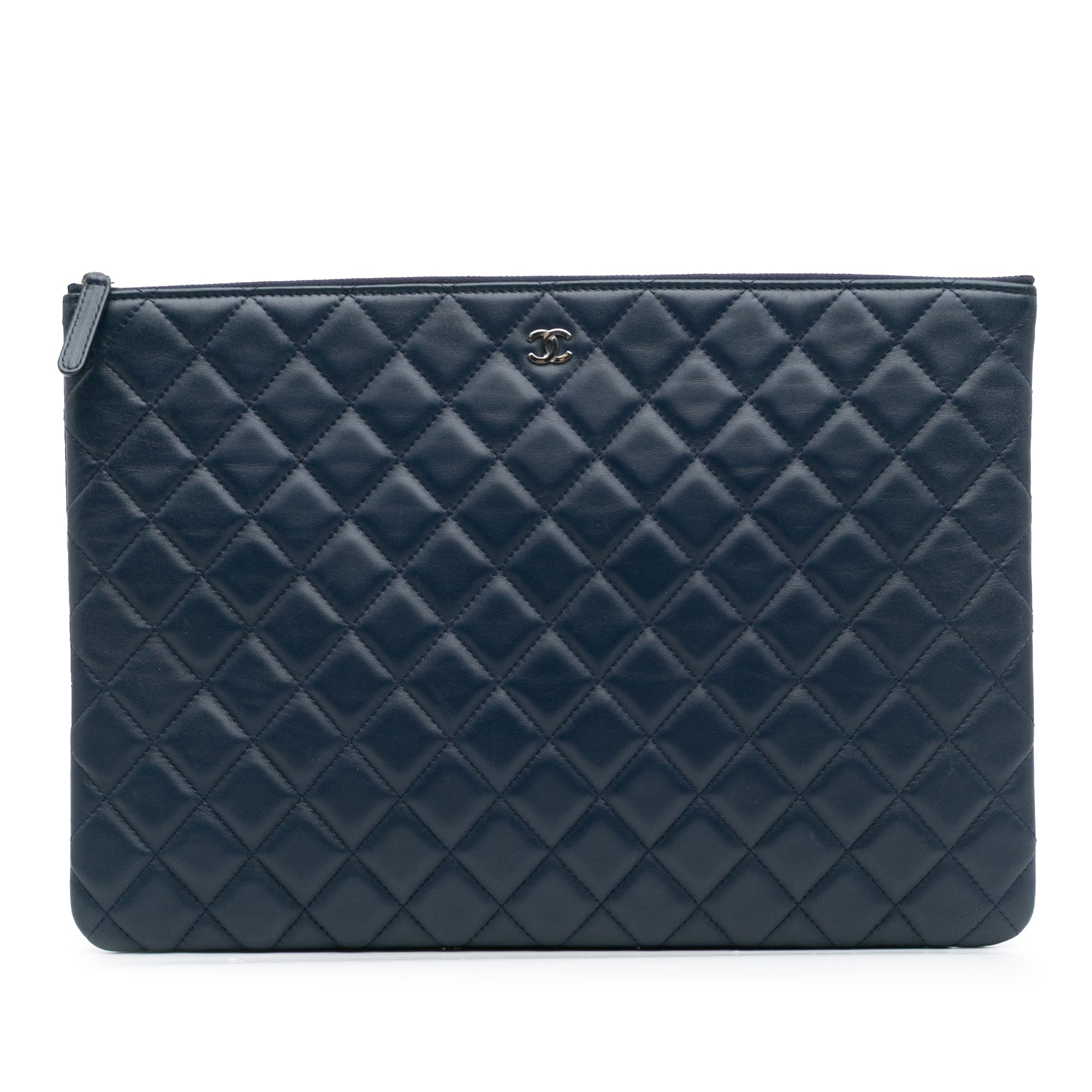 Large Quilted Lambskin O Case Clutch