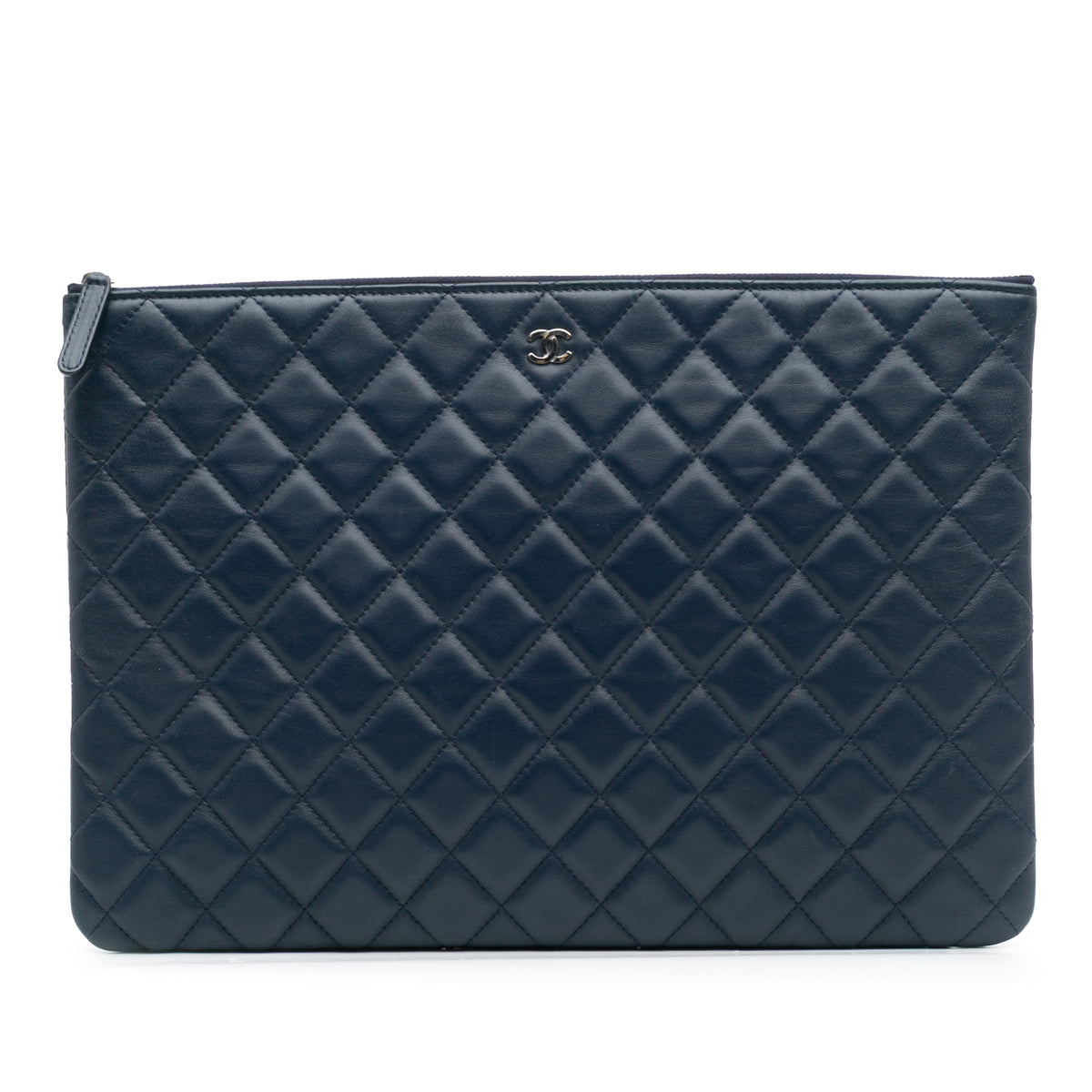 Large Quilted Lambskin O Case Clutch