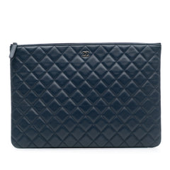 Large Quilted Lambskin O Case Clutch