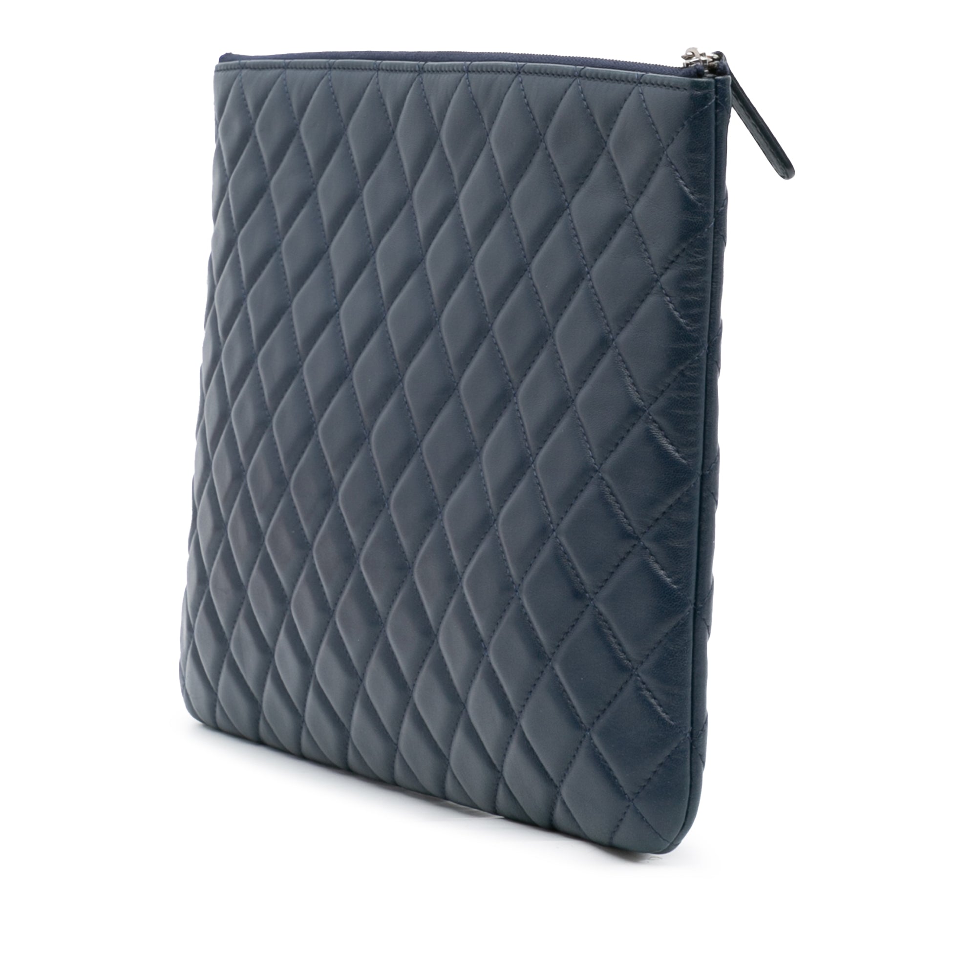 Large Quilted Lambskin O Case Clutch