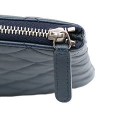 Large Quilted Lambskin O Case Clutch