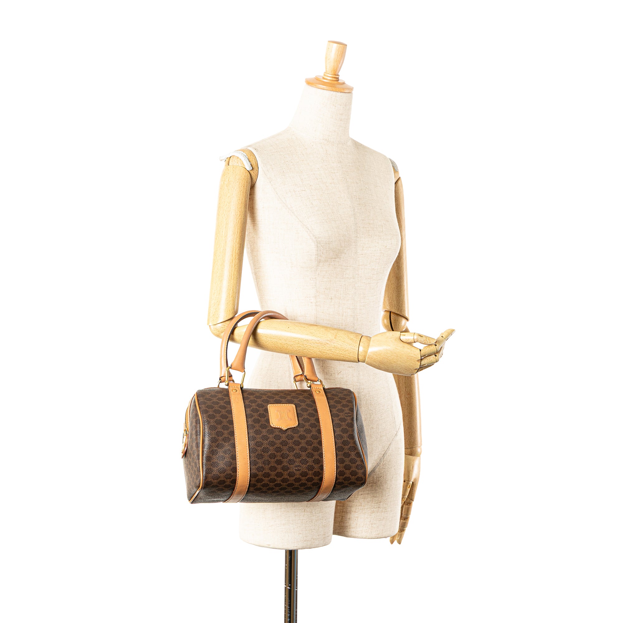 Macadam Coated Canvas Boston Bag