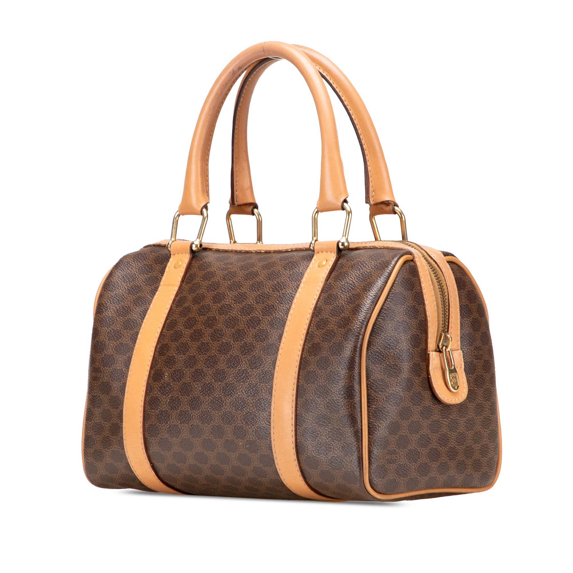 Macadam Coated Canvas Boston Bag