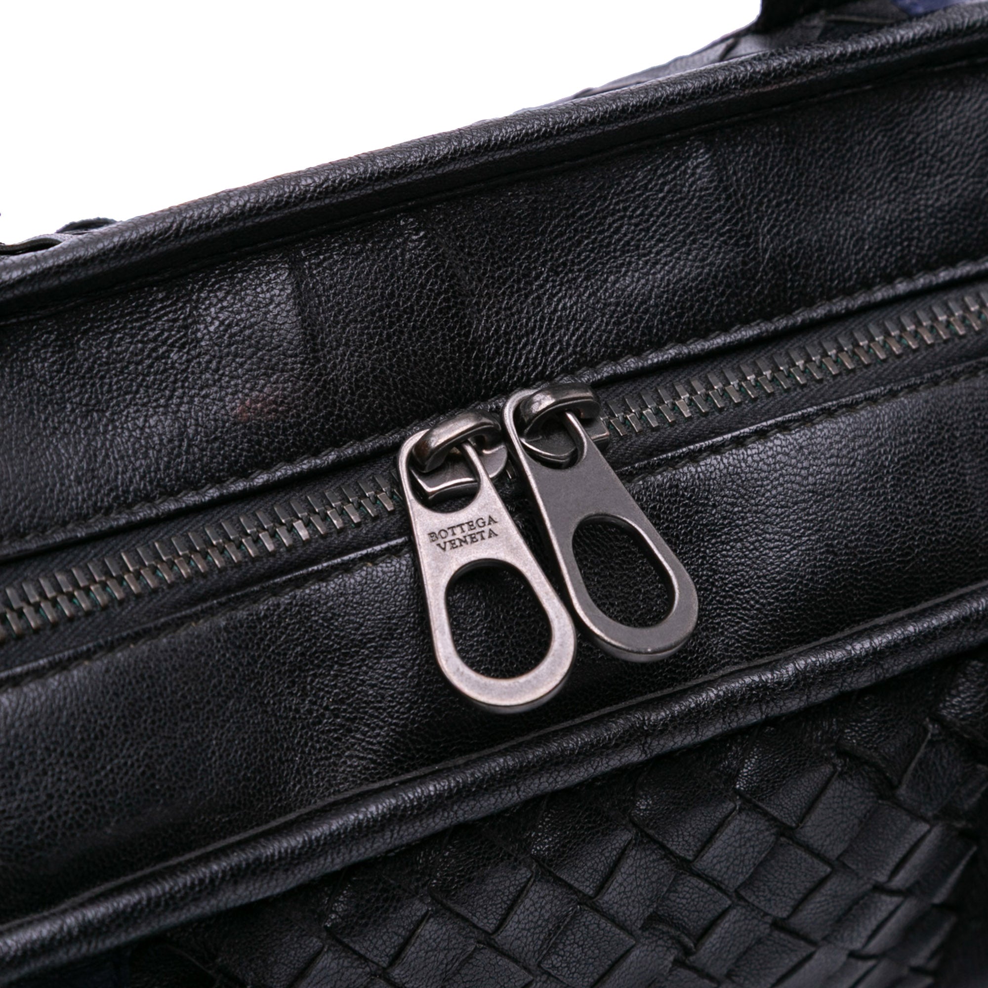 Bicolor Leather Intrecciato Tote