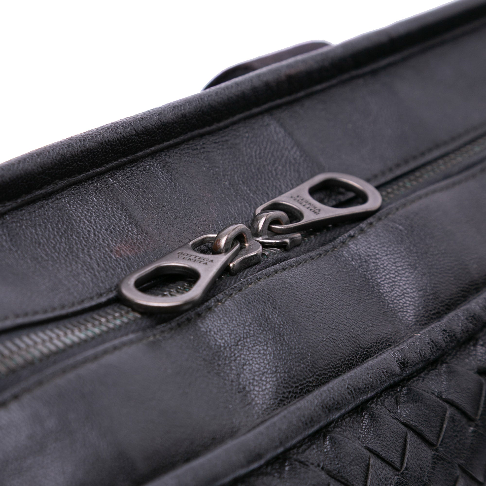 Bicolor Leather Intrecciato Tote